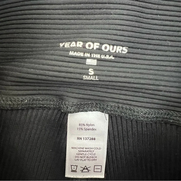Year of Ours High Rise Ribbed Leggings With Leg Cuff Size S Black - Picture 8 of 9